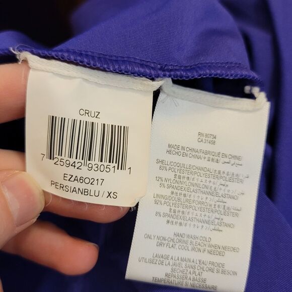 BcbgMaxAzria Perisan Blue Cruz V-Neck Dress Pleated Size XS - Picture 6 of 13